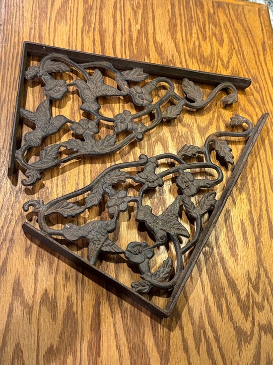 Other - Ornate Cast Iron Floral Wall Brackets (set of two matching)